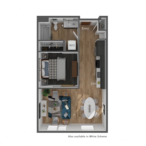 Heron Flats and Lofts 1x1 Floor Plan